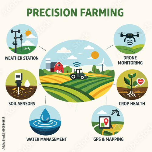 Comprehensive Precision Farming Infographic Design