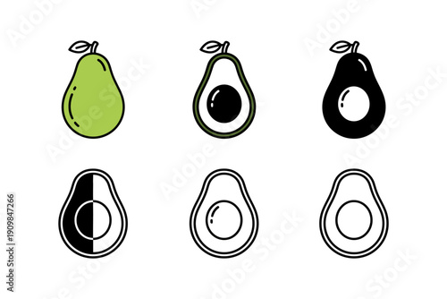 Avocado ripening stages illustration