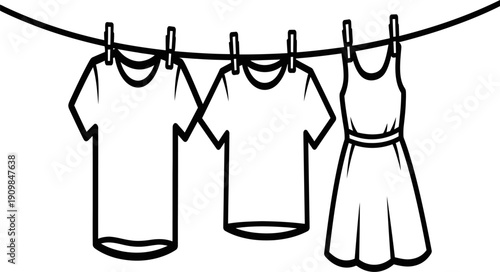 Clothes hanging on a line