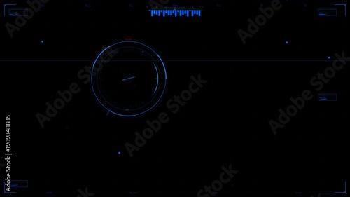 Wallpaper Mural Hud animation for videographers showcasing a sci-fi interface with rotating elements and digital displays in a dark setting Torontodigital.ca