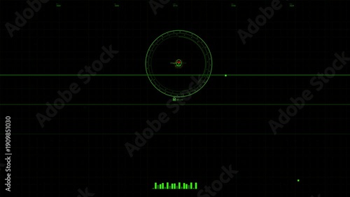 Wallpaper Mural Hud animation for web designer in sci-fi space showing various elements and metrics in a digital interface Torontodigital.ca