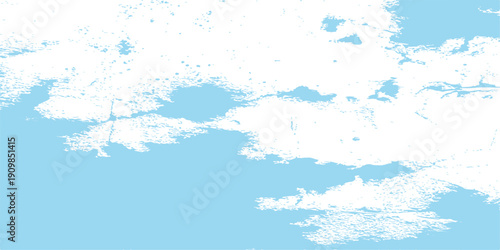 Abstract sky blue and white distressed texture background with organic grunge shapes and minimalist paint splatter