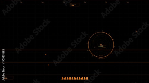 Wallpaper Mural Hud animation for webdesign project set in a sci-fi space setting featuring glowing elements and data visuals Torontodigital.ca