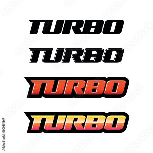 Turbo emblem logo icon set. Vector illustration