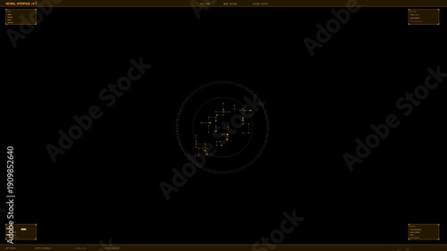 Wallpaper Mural Hud animation for webdesigner set in a sci-fi space showing glowing data points against a dark background Torontodigital.ca