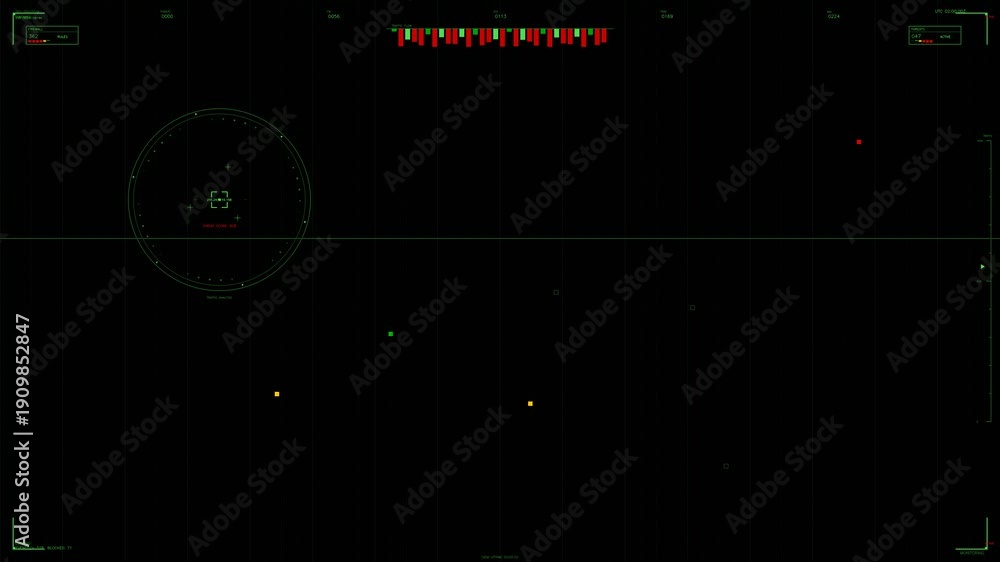 Vídeo do Stock: Hud animation showing data points and signals in a sci ...