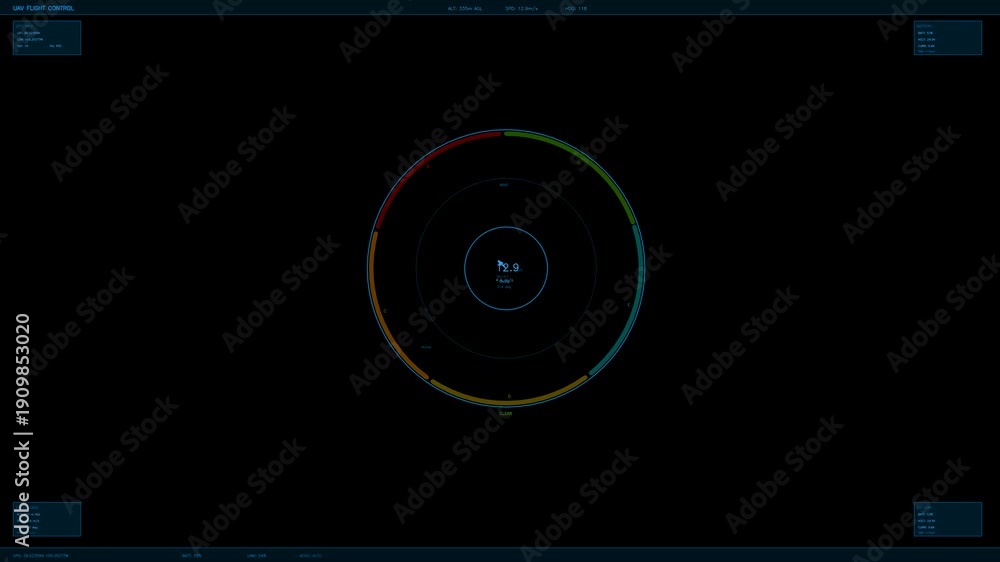 custom made wallpaper toronto digitalHud animation display for webdesigner set in a sci-fi space environment featuring data analysis and control elements