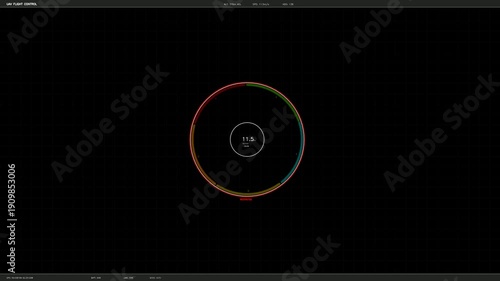 Wallpaper Mural Hud animation for webdesign in sci fi space showing control data on black background Torontodigital.ca