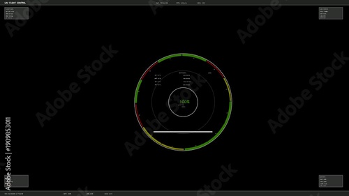 Wallpaper Mural Hud animation for webdesigner showcases sci-fi space control interface with data displays and graphical elements in dark background Torontodigital.ca