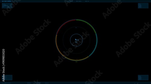 Wallpaper Mural Hud animation display for webdesigner set in a sci-fi space environment featuring data analysis and control elements Torontodigital.ca