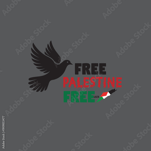Free Palestine Solidarity Dove with Flag