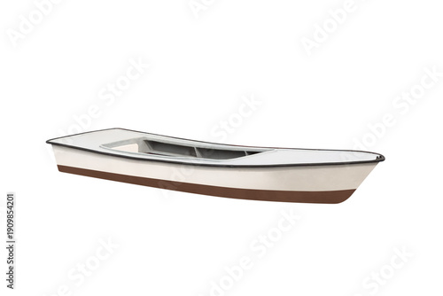 wooden fishing boat isolated on white background