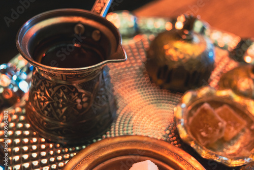 Turkish coffee served in the restaurant