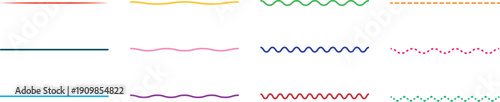 Waves line set. colorful Lines, waves, zigzag, borders. Geometric vintage line collection. Vector illustration
