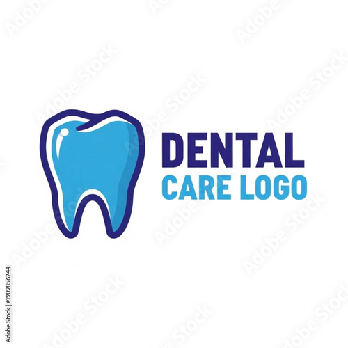 Clean, modern dental care logo design featuring a stylized blue molar tooth graphic next to text.