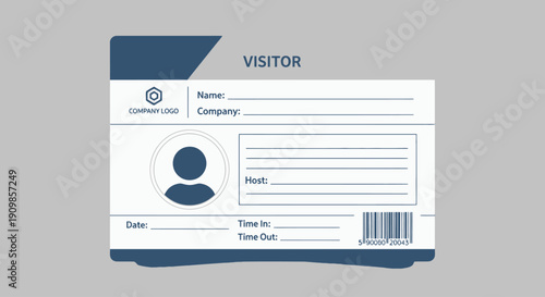 Visitor Badge Template Illustration