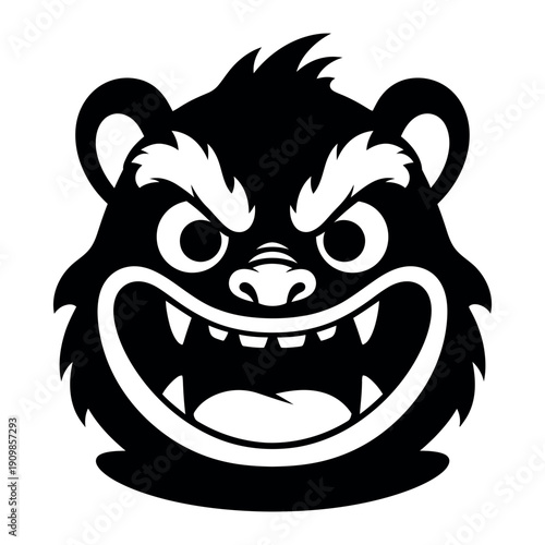 Baka Baka angry bear mascot logo design with fierce expression