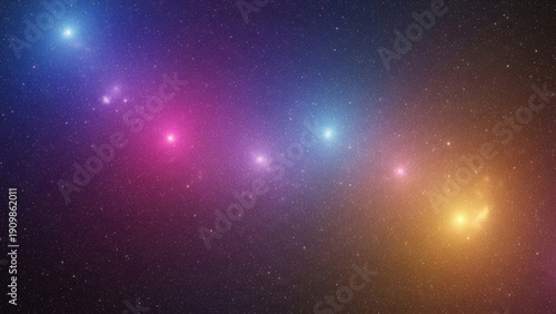 Vibrant stars and galaxies in deep space viewed from a distant cosmic perspective