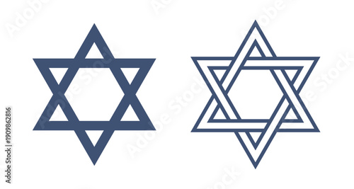 Jewish Israeli religious symbol. David judaism star icon logo. Israel jew faith concept design isolated icon logo.