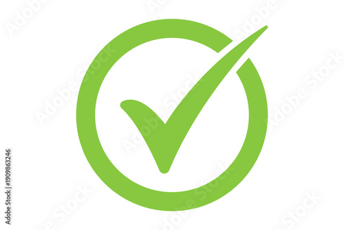 Green check mark in circle vector illustration