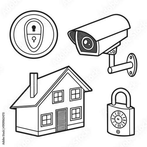 Home security system with camera and lock