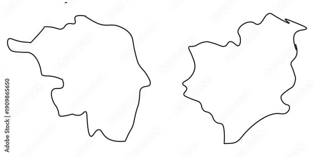 Fototapeta Playful Abstract Blob Outlines.