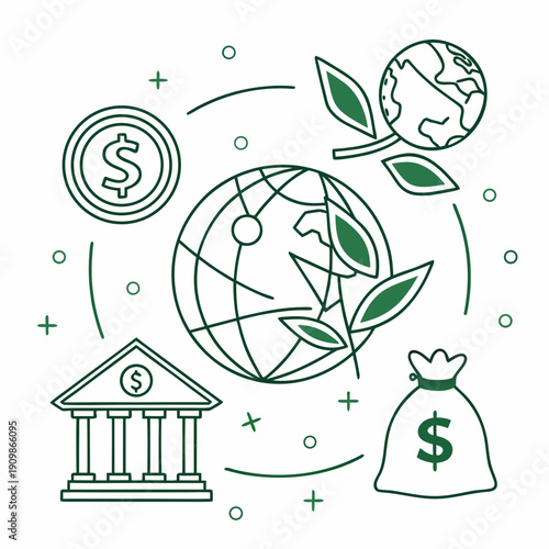 Financial growth and sustainability concept