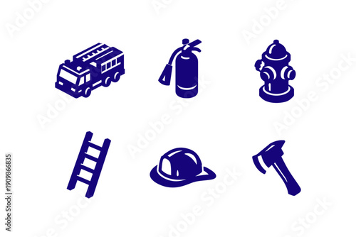 Firefighter Equipment Icons