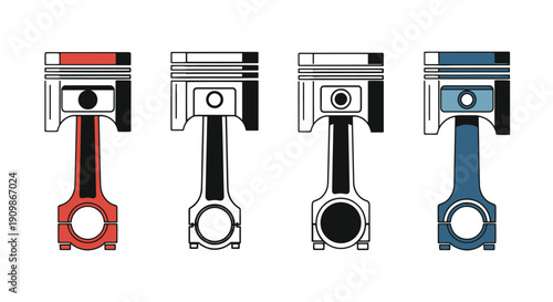 Piston Line art vector dynamic design