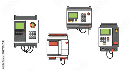 PLC Controller Line color art clean design