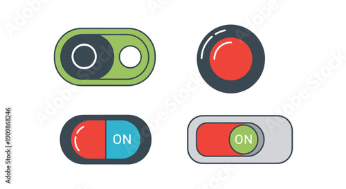 Power Switch Line flat illustration