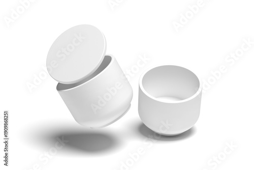 Blank Mini Mug or Cup Mockup with white background, 3d rendered