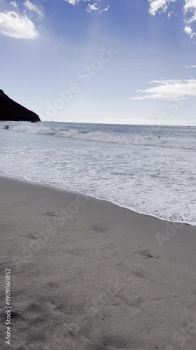 Walking on Black Volcanic Sand Beach at La Tejita Tenerife
