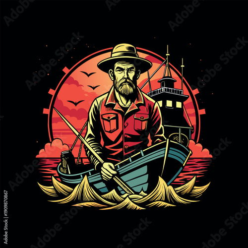 The fisherman caught the fish in the boat