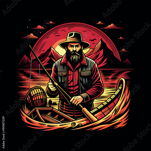 The fisherman caught the fish in the boat