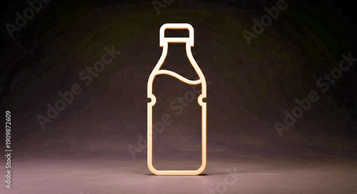 Bottle of Zamzam holy water placed beside a rocky hill. Spiritual concept representing Islam and Mecca.