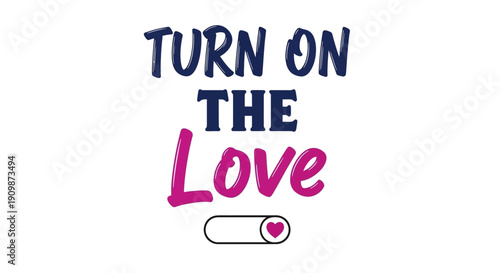 Vector illustration of love toggle switch on white background, symbolizing affection and heart