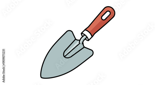 Trowel illustration for gardening and landscaping purposes viewed from a slight angle