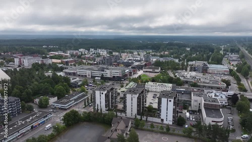 Hyvinkää Finland city center aerial at summer