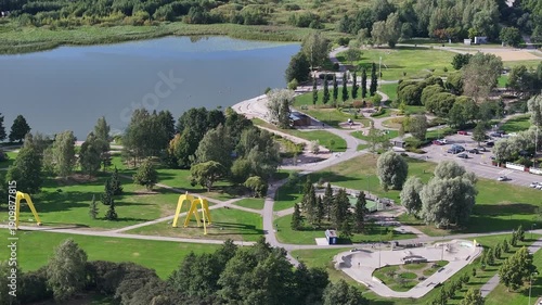 Järvenpää Finland central park at summer aerial