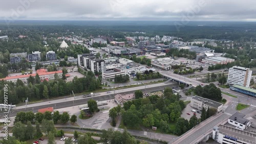 Hyvinkää Finland train station aerial at summer