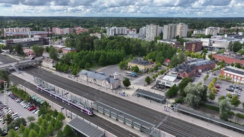 Kerava Finland train station aerial at summer