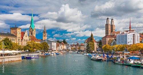 Dramatic Zurich ,cloud, Europe city,