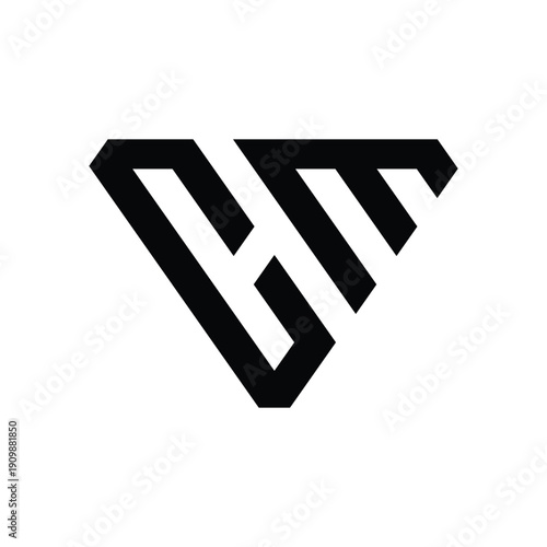Letter CM or MC diamond shape modern monogram branding logo