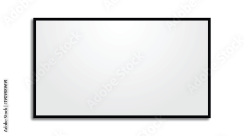 Realistic TV screen PNG. Modern stylish LED LCD panel. Large computer monitor display mockup. Blank TV template. Vector illustration of a plasma TV monitor on a transparent background.