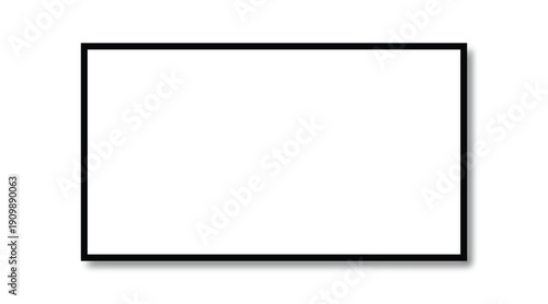 Realistic television screen on transparent background. Mockup of computer monitor display. 3d TV led monitor. Vector illustration