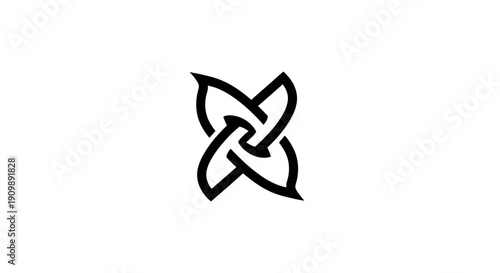 Simple black Celtic knotwork symbol on white background.