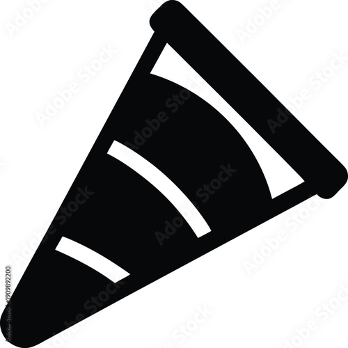 traffic cone — silhouette line art vector illustration on transparent background