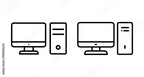 Computer desktop pc icon vector illustration for graphic and web design modern style