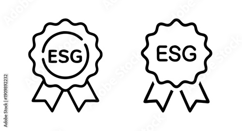 Esg compliance badge vector icon for environmental social governance and sustainability